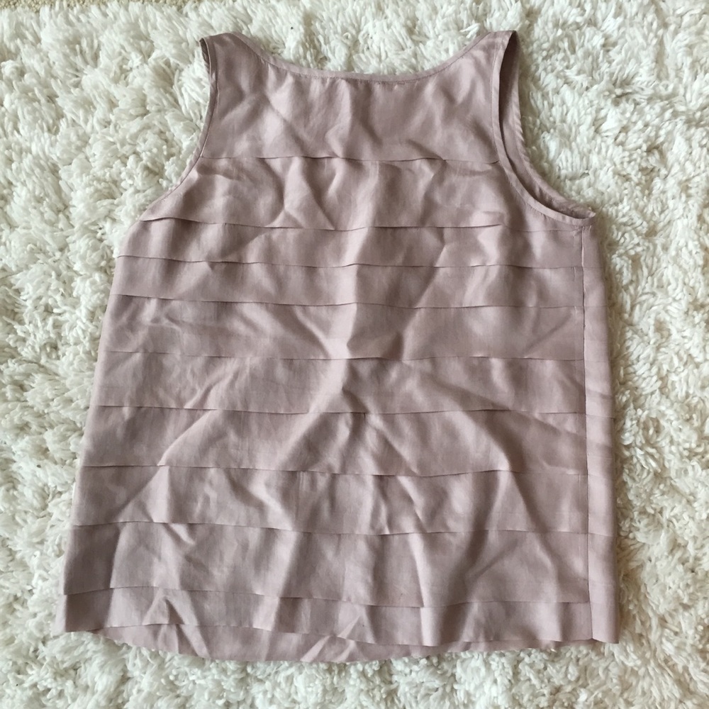 Eileen Fisher Nude Pink Color Silk Blouse Petite - Picture 5 of 5